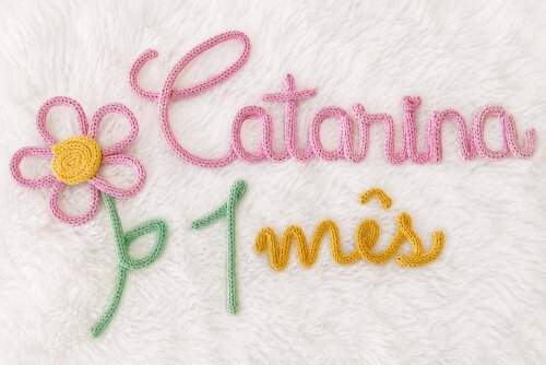 Kit Mesversário Tricotin Clássico Menina + Nome