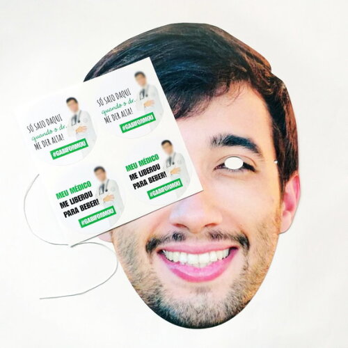 Kit 30 Máscaras de Foto de Rosto e 40 Adesivos 8x8 - Formatura