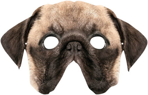 6 Máscara de Papel Personalizada Pug