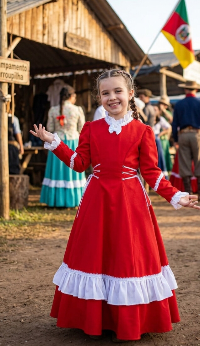 Vestido  de prenda gaúcha