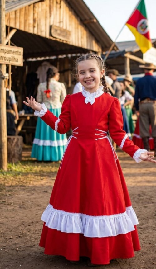Vestido  de prenda gaúcha