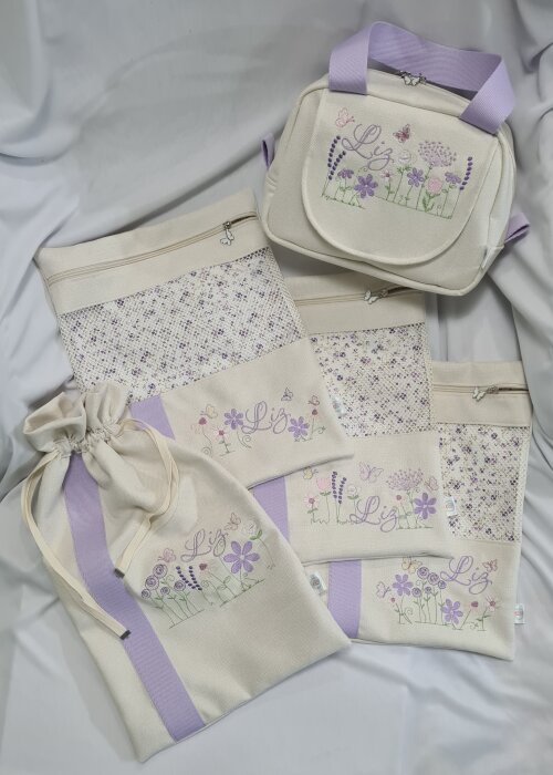 Kit Maternidade Tema Personalozado Jardim Lilás