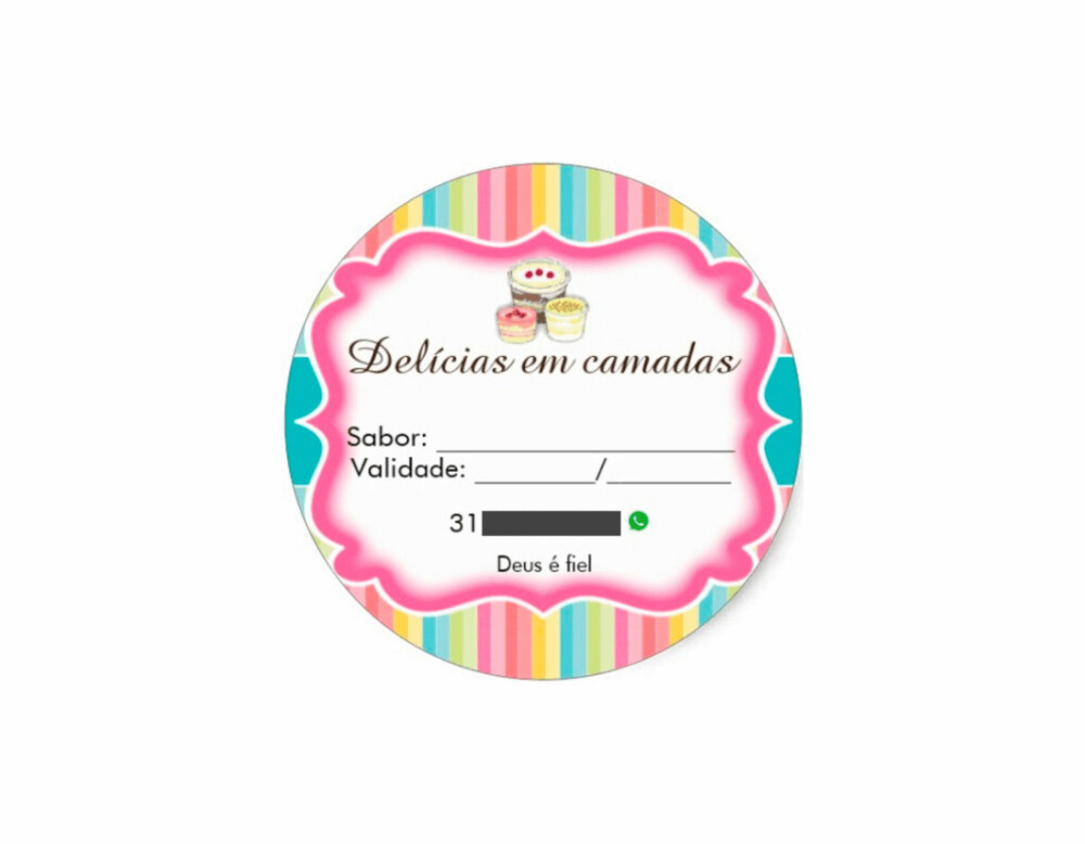 Adesivo Personalizado 3x3cm 100 un