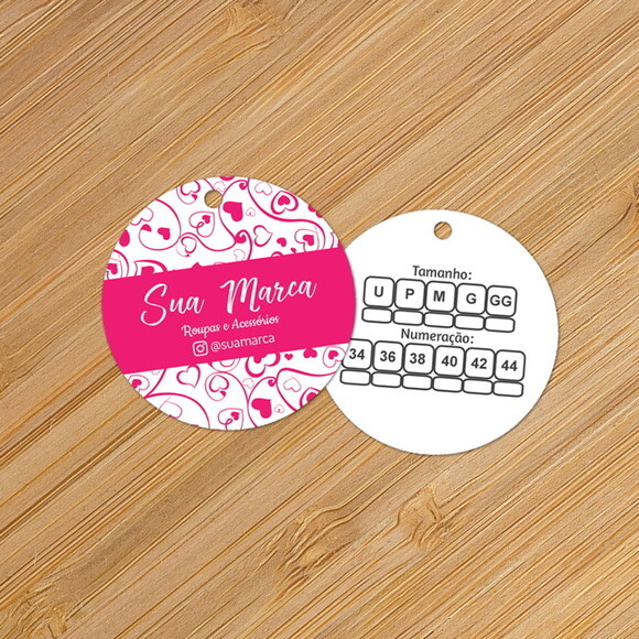 50 Tags Personalizadas Redondas 6X6cm