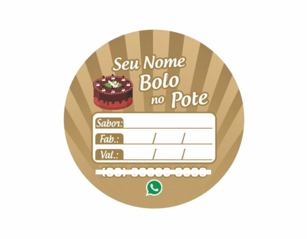 Adesivo Personalizado 3x3cm 50 un.