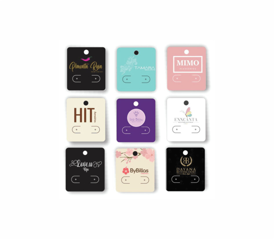 2000 Tags Personalizadas para Brincos Cartelas Biju