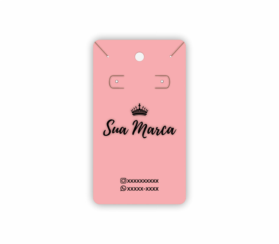 Cartelas Personalizadas Tag para Brincos e Colar 50 un