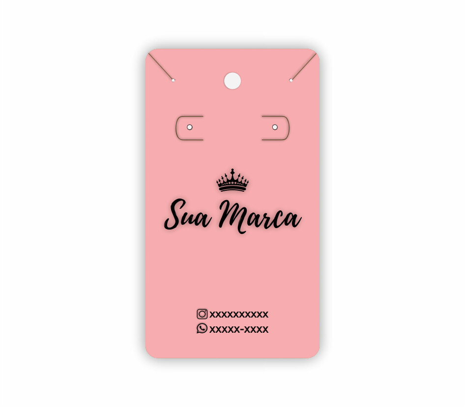 100 Tags Personalizadas Cartelas Brincos e Colar