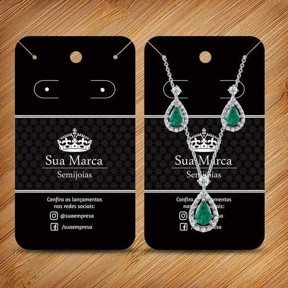 Tag Personalizada Cartelas Brincos e Colar 1000 un.