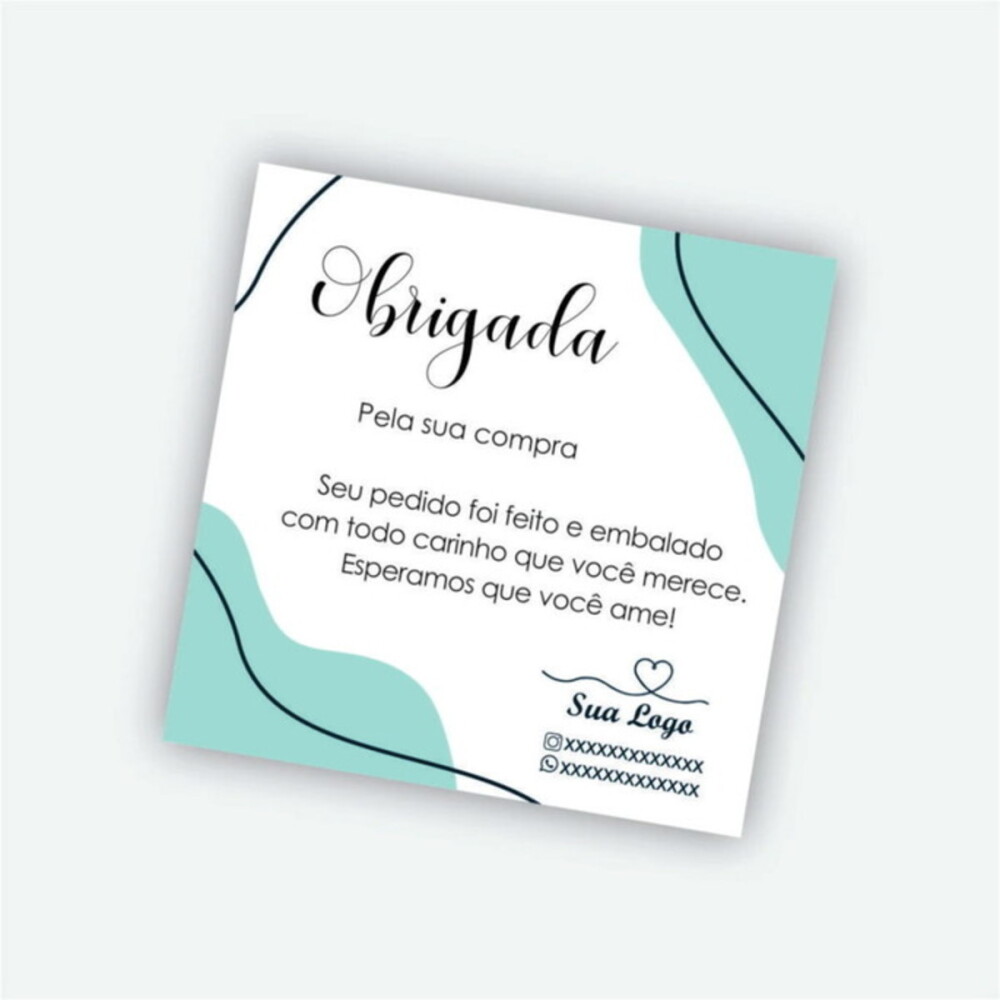 Cartão Agradecimento 500 un. Personalizados 9x10cm