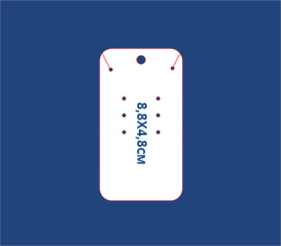 500 un. Tag Personalizada Trio de Brincos e Colar