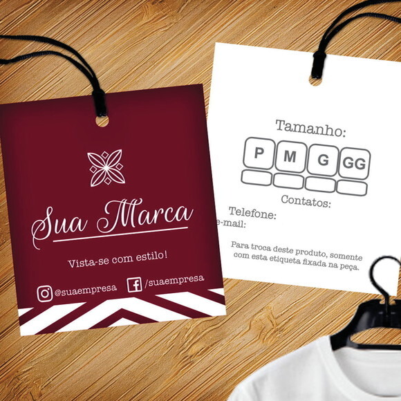3000 un. Mini Tag Personalizada Roupas e Produtos