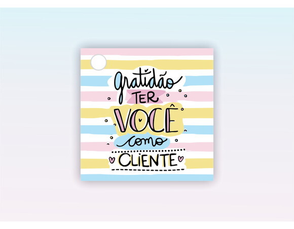 5000 un. Tag Personalizada Quadrada Roupas e Produtos