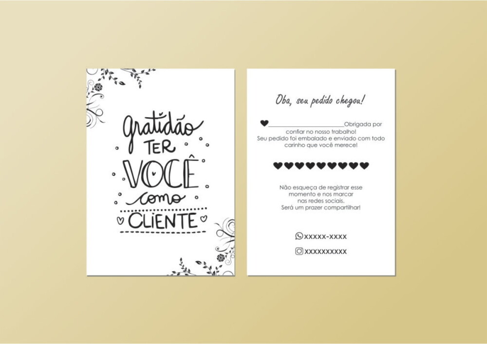 Cartão Agradecimento Personalizado 9x15cm 50 un.