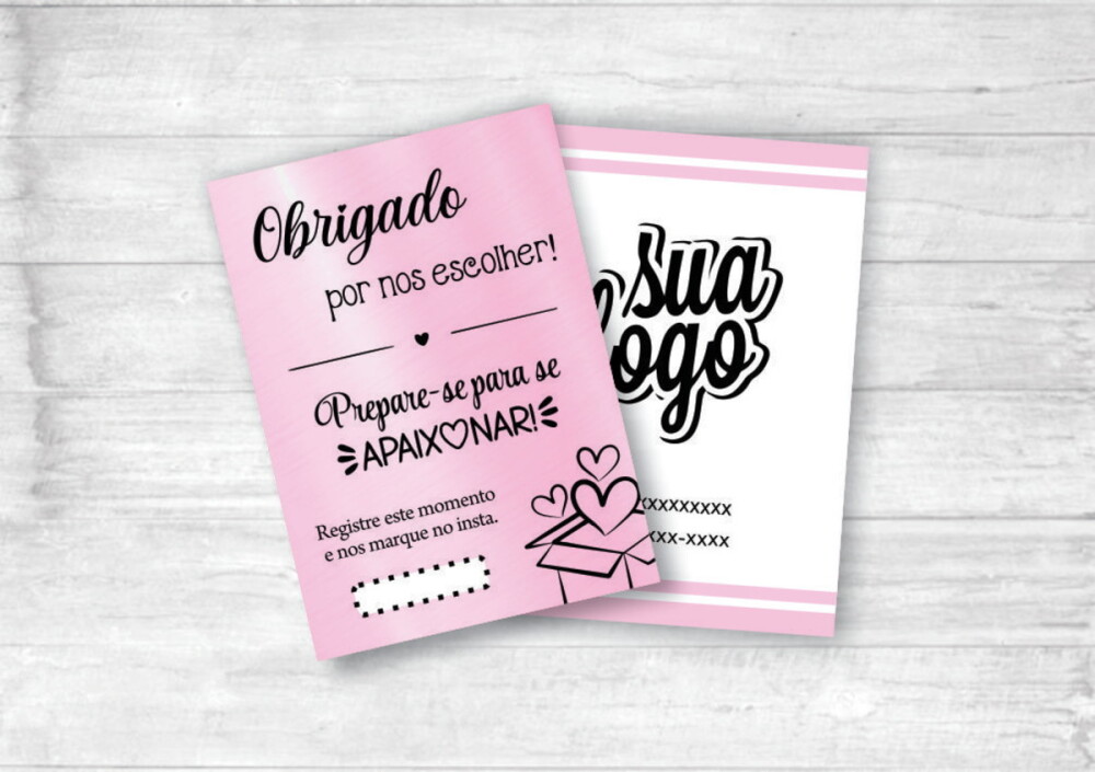 Cartão Agradecimento Personalizado 9x15cm 50 un.
