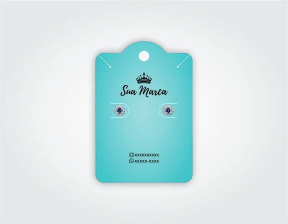 Cartelas Personalizadas Brincos e Colar 50 un. Capelinha
