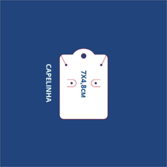 1000 un. Tag Personalizada Brinco e Colar Capelinha