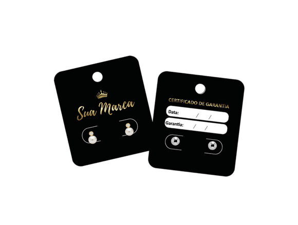 2000 Tags para Brincos Personalizadas Frente e Verso