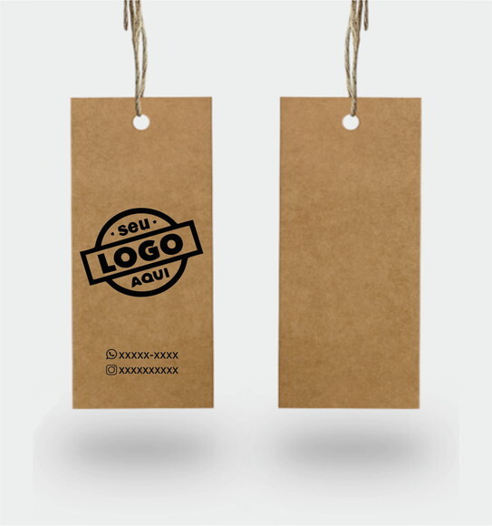 2000 Tags Personalizadas em Kraft  Só frente