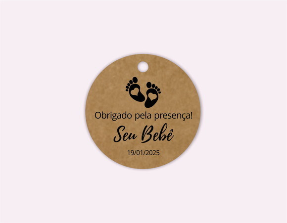1000 Tags Personalizadas Kraft Redonda