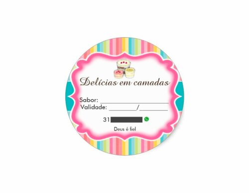Adesivo Personalizado 3x3cm 100 un