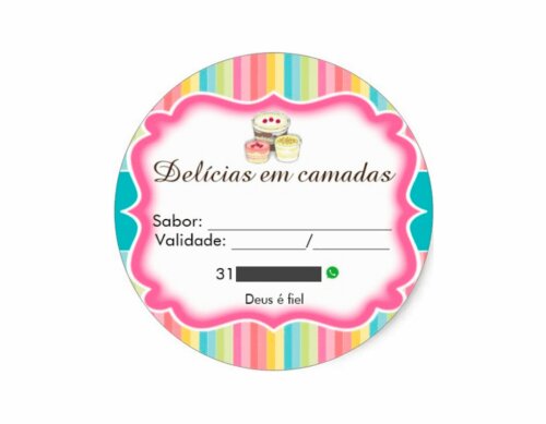 Adesivo Personalizado 3x3cm 250 un