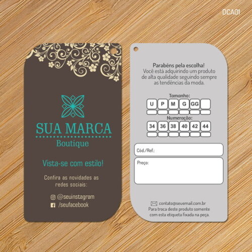 500 Tags Personalizadas Etiquetas Corte Folha