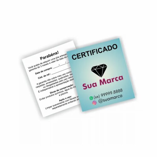 3000 Certificados de Garantia Personalizados 4x5cm