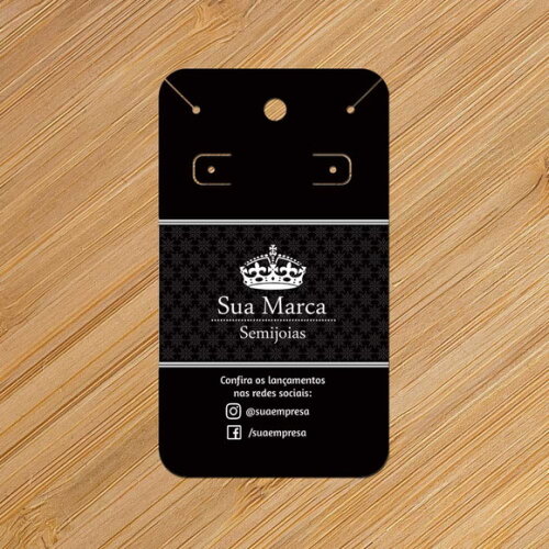 100 Tags Personalizadas Cartelas Brincos e Colar