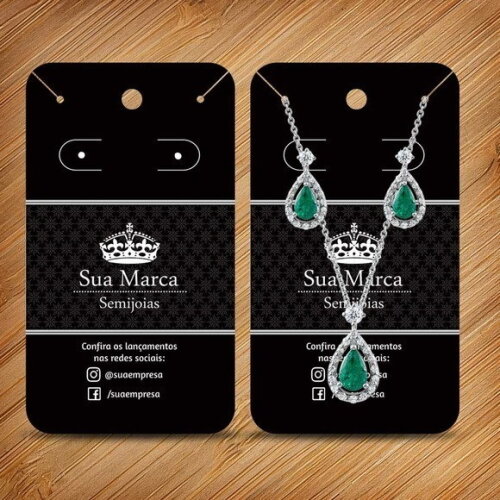Cartelas Personalizadas Brincos e Colar Kit 2000 un