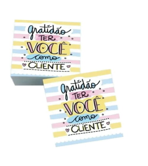 500 Mini Cartões Agradecimento Personalizados