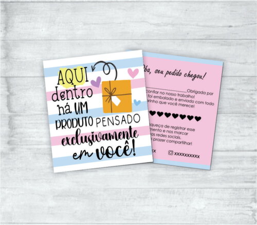 Mini Cartão Personalizado Agradecimento 3000 un