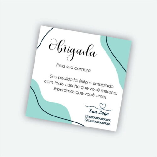 Mini Cartão Personalizado Agradecimento 1000 unidades