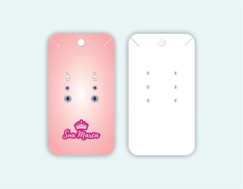 Cartelas Personalizadas Tag Trio de Brincos e Colar 50 un.