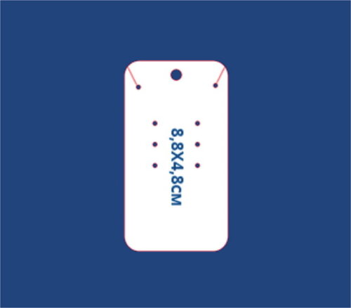500 un. Tag Personalizada Trio de Brincos e Colar