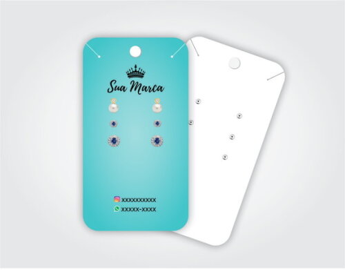 1000 Tags Para Trio de Brincos e Colar Personalizadas