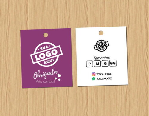 4000 un. Mini Tag Personalizada Roupas e Produtos