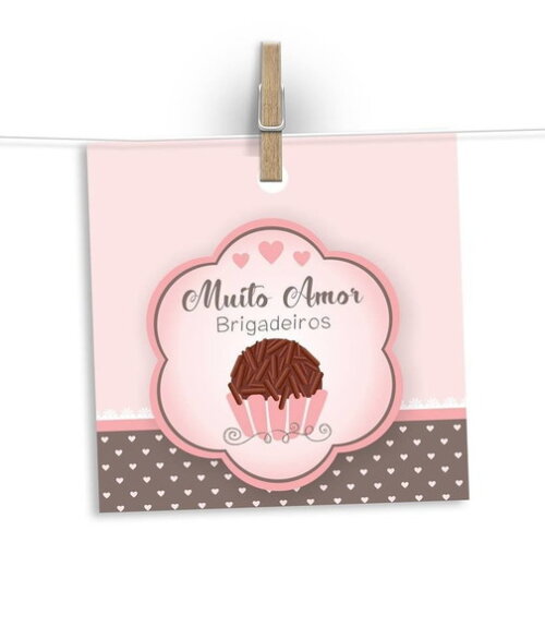 3000 un. Tag Personalizada Quadrada Roupas e Produtos