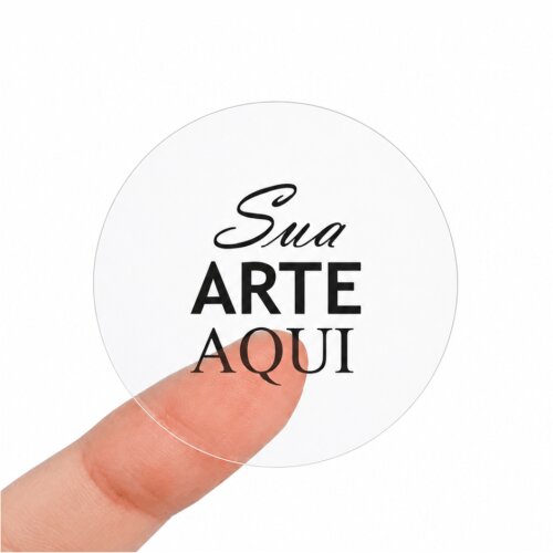 50 un. Adesivo Transparente Personalizado 3x3cm