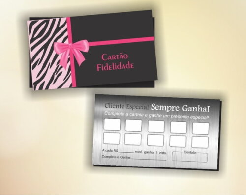 2000 un. Cartão Fidelidade Personalizado