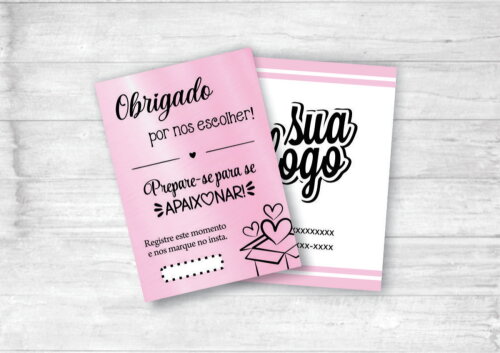 250 un. Cartão Agradecimento Personalizado 9x15cm