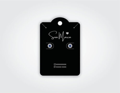 250 un. Tag Personalizada Cartela Para Joias Capelinha