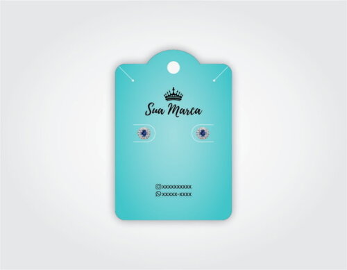 2000 un. Tag Personalizada Brinco e Colar Capelinha