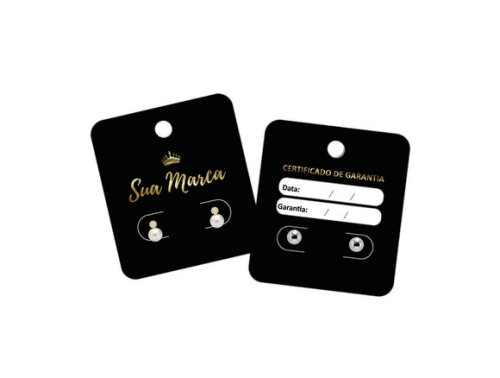 100 Tag para Brincos Personalizadas Frente e Verso