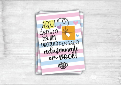 1000 un. Cartão Agradecimento Personalizado 10x15cm