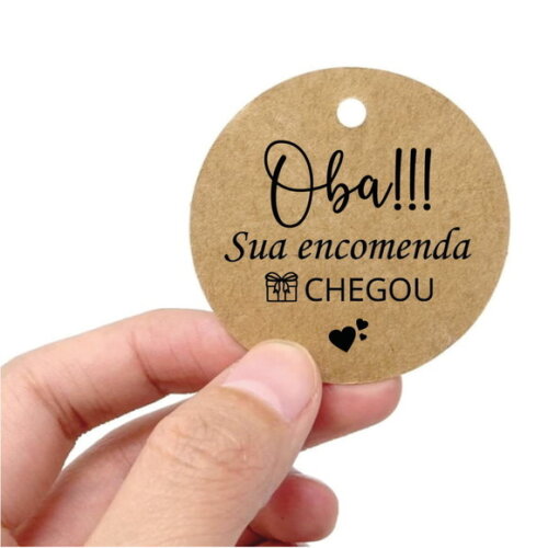 2000 un. Tag Personalizada Kraft Redonda