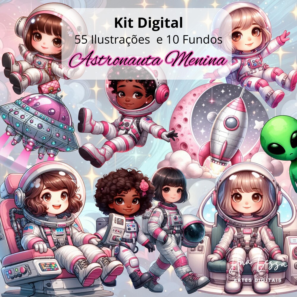 Kit Digital Astronauta Menino + Kit Digital Astronauta Menina