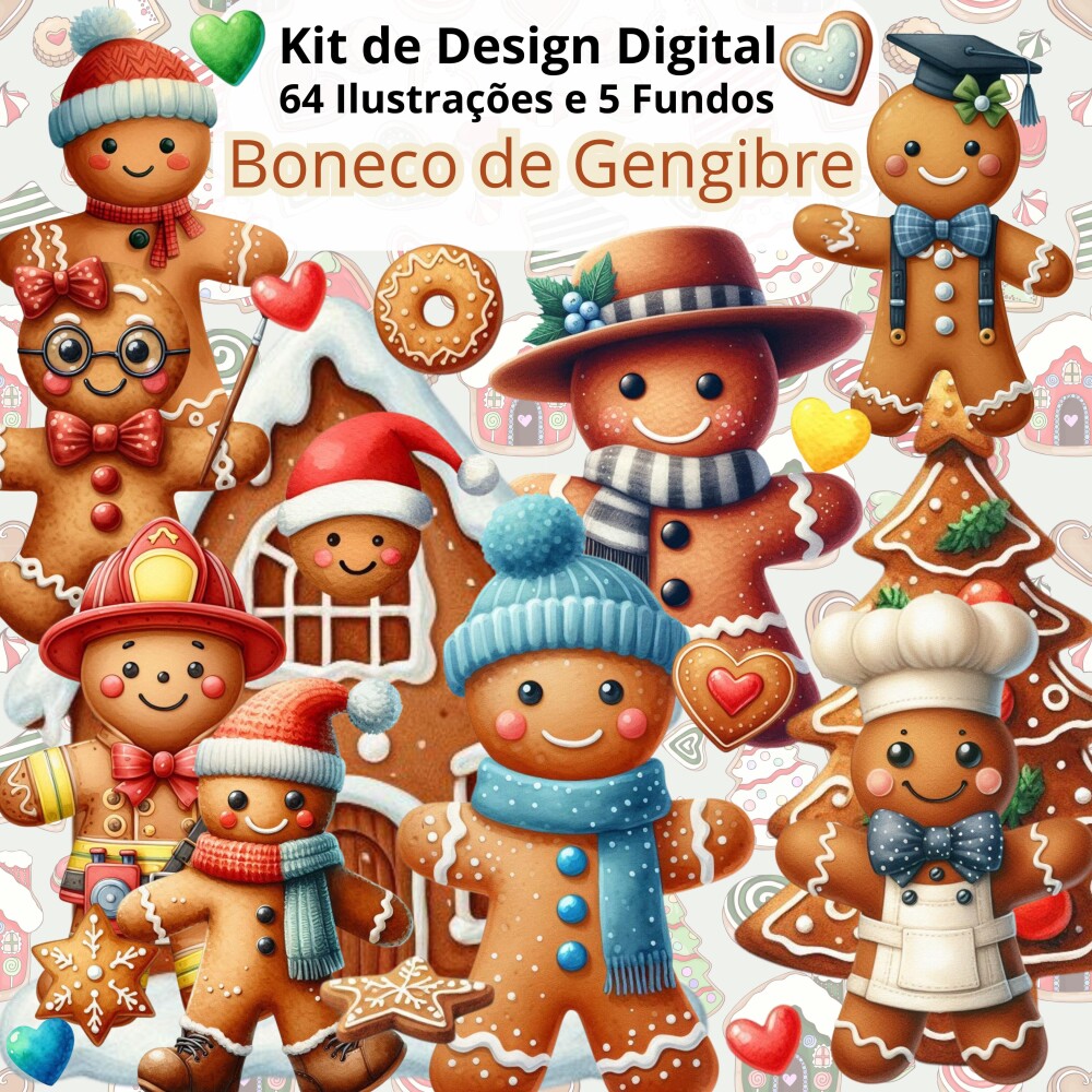 Kit Digital Boneco de Gengibre