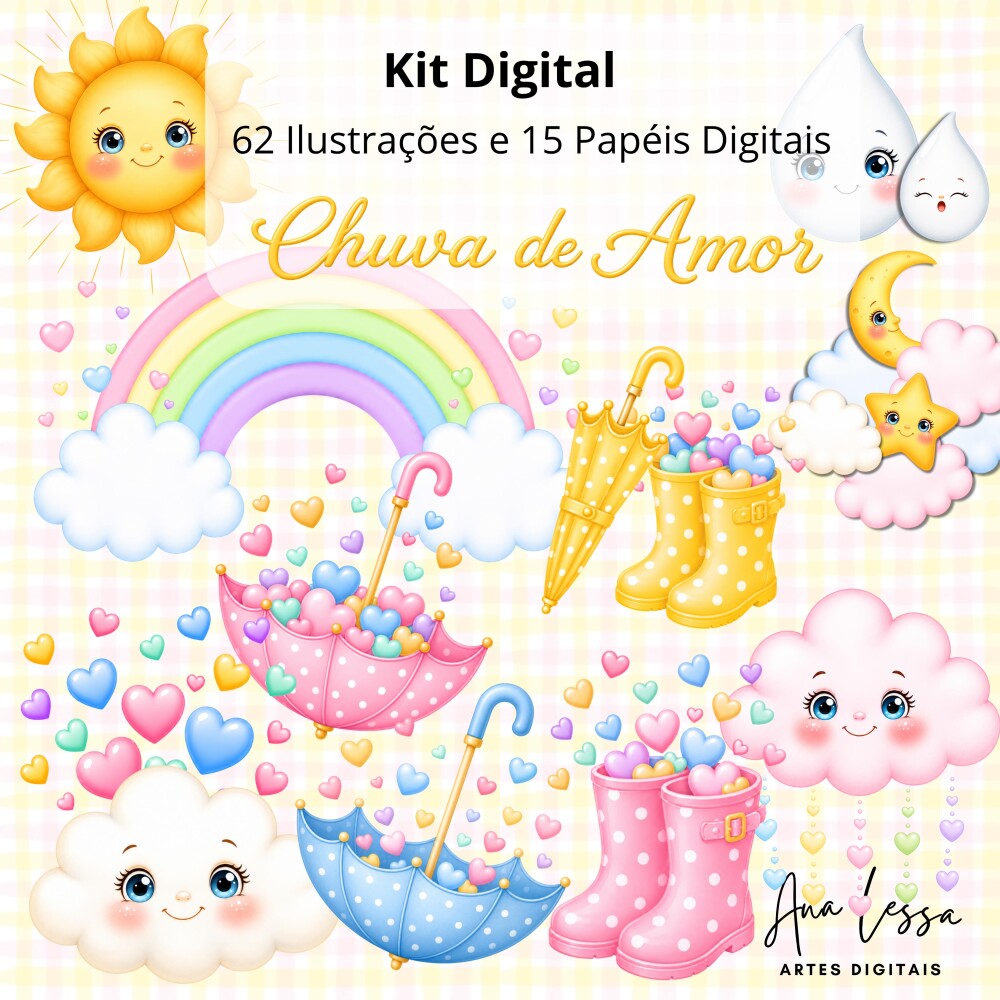 Kit Digital Chuva de Amor
