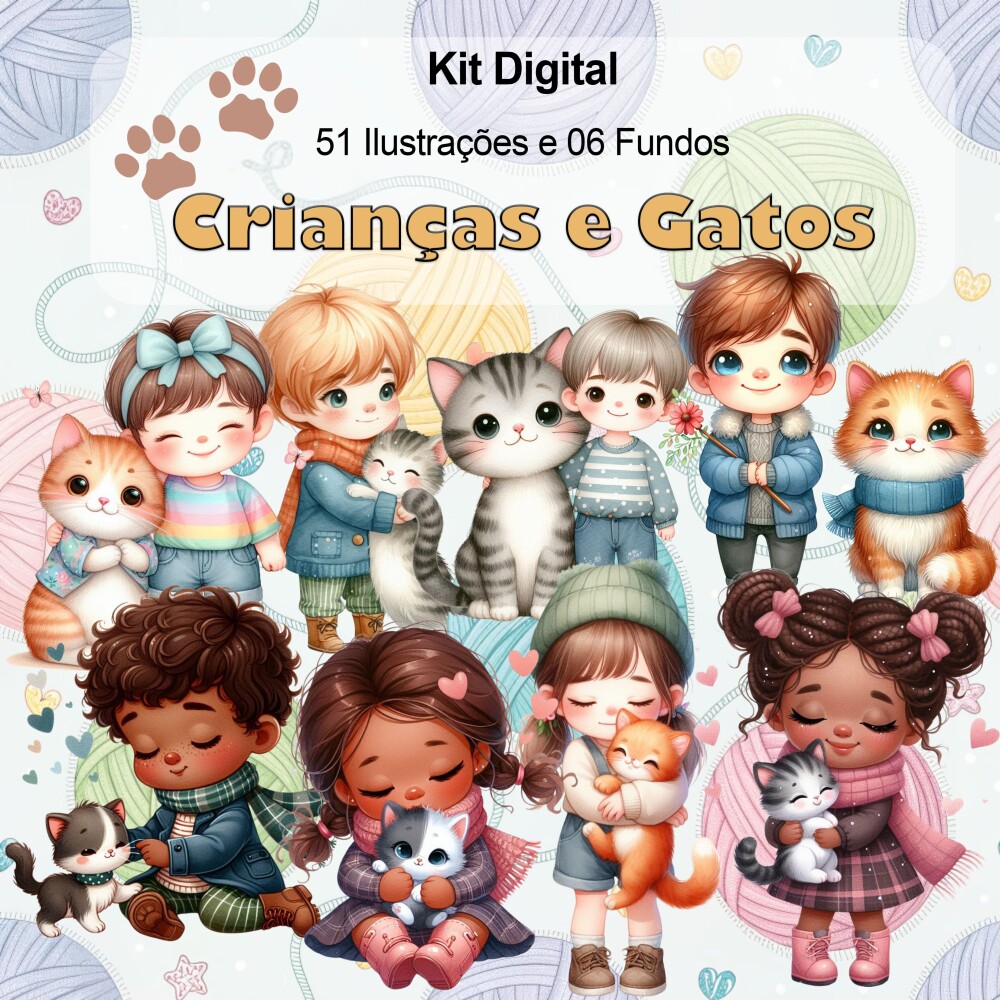 Kit Digital Crianças e Gatos
